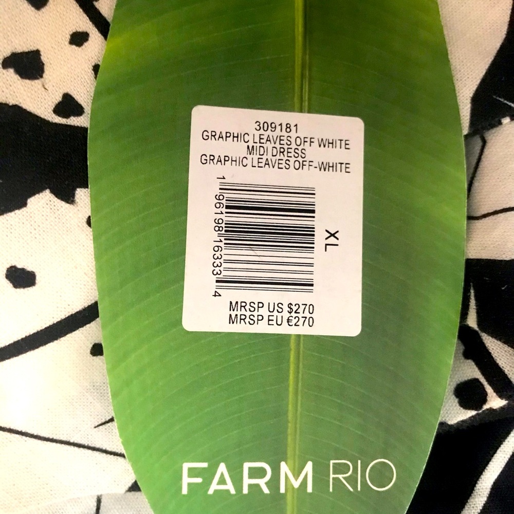 FARM RIO Graphic Leaves Midi Dress - Picture 15 of 16